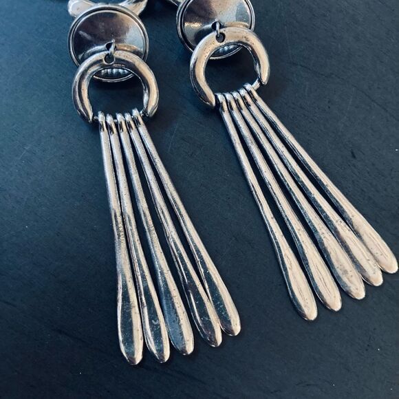 Laurel Burch Turquoise Silver Haight Statement Necklace Earrings Set - Picture 6 of 11